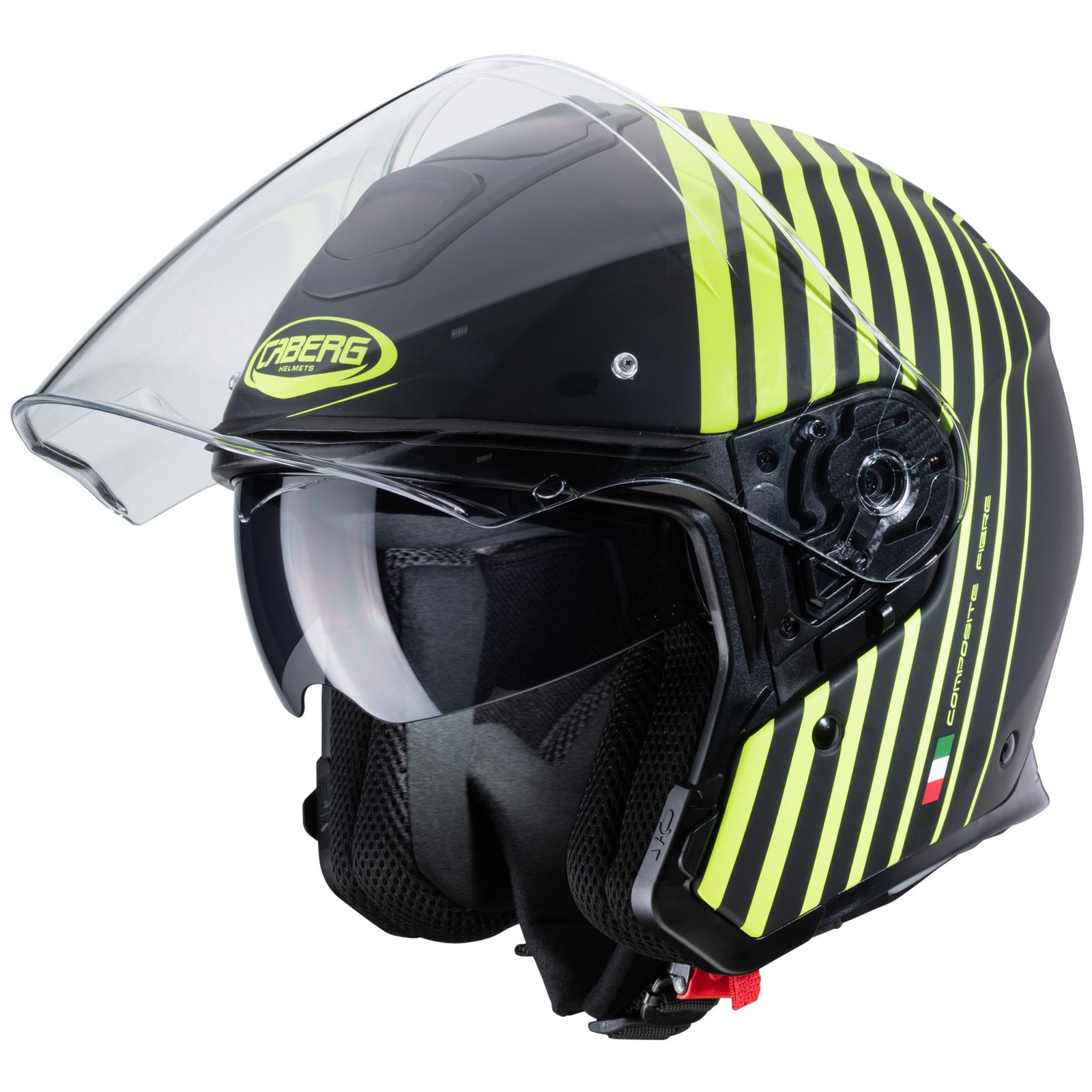 Casco Caberg Flyon Bakari, negro mate/amarillo fluo