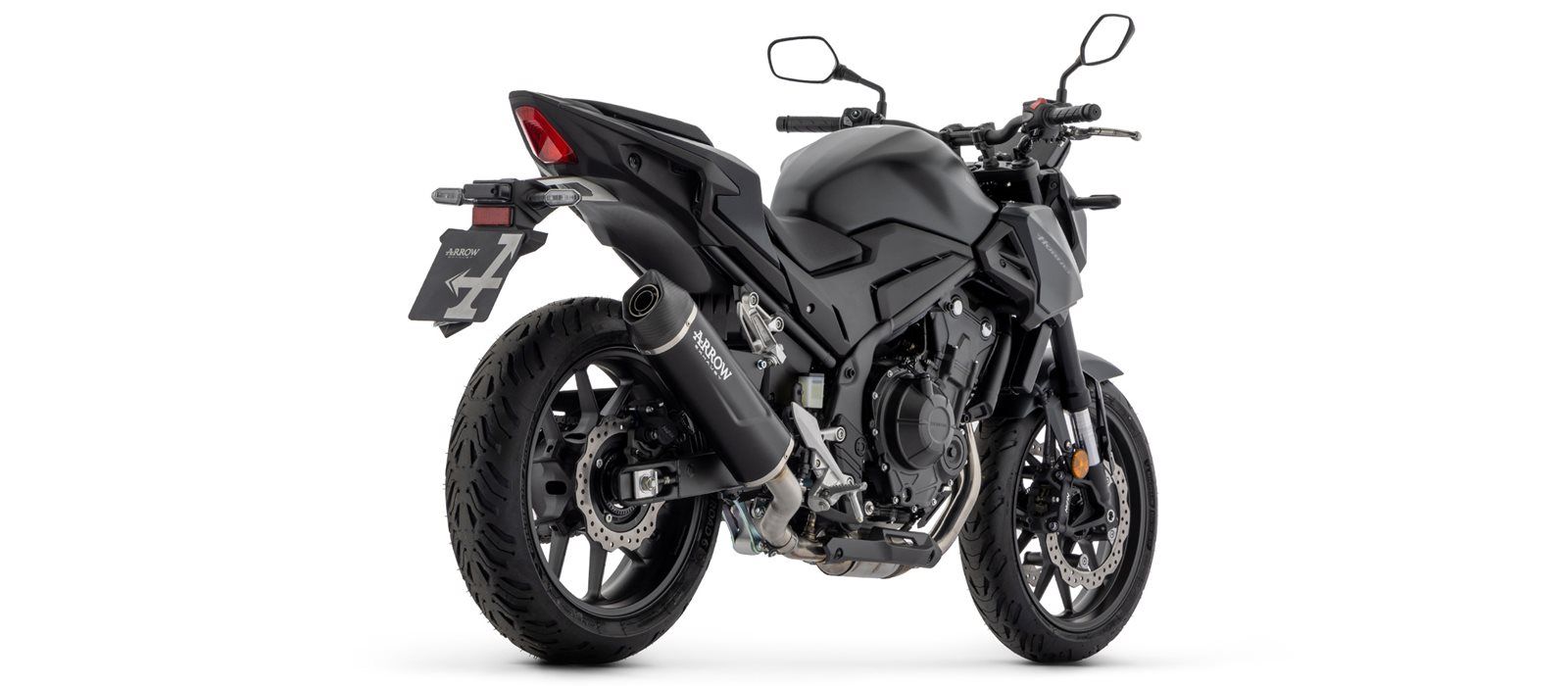 ARROW Escape INDY RACE EVO Aluminio negro para Honda NX500 / CB500 Hornet (24-)