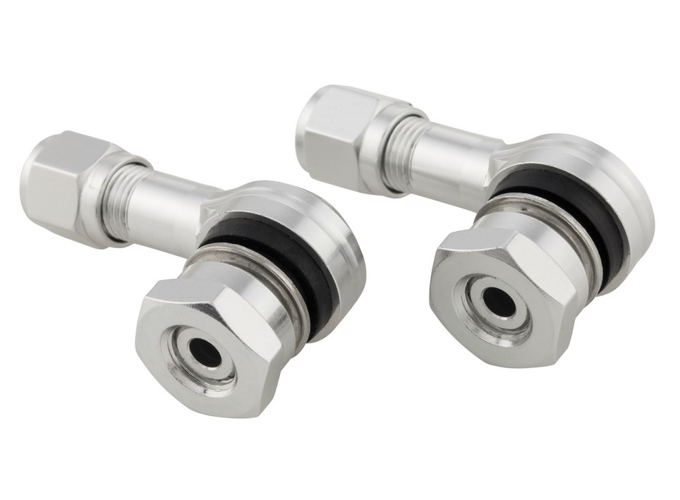 Núcleo de válvula para neumático/llanta sin cámara 80°, anodizado en plata