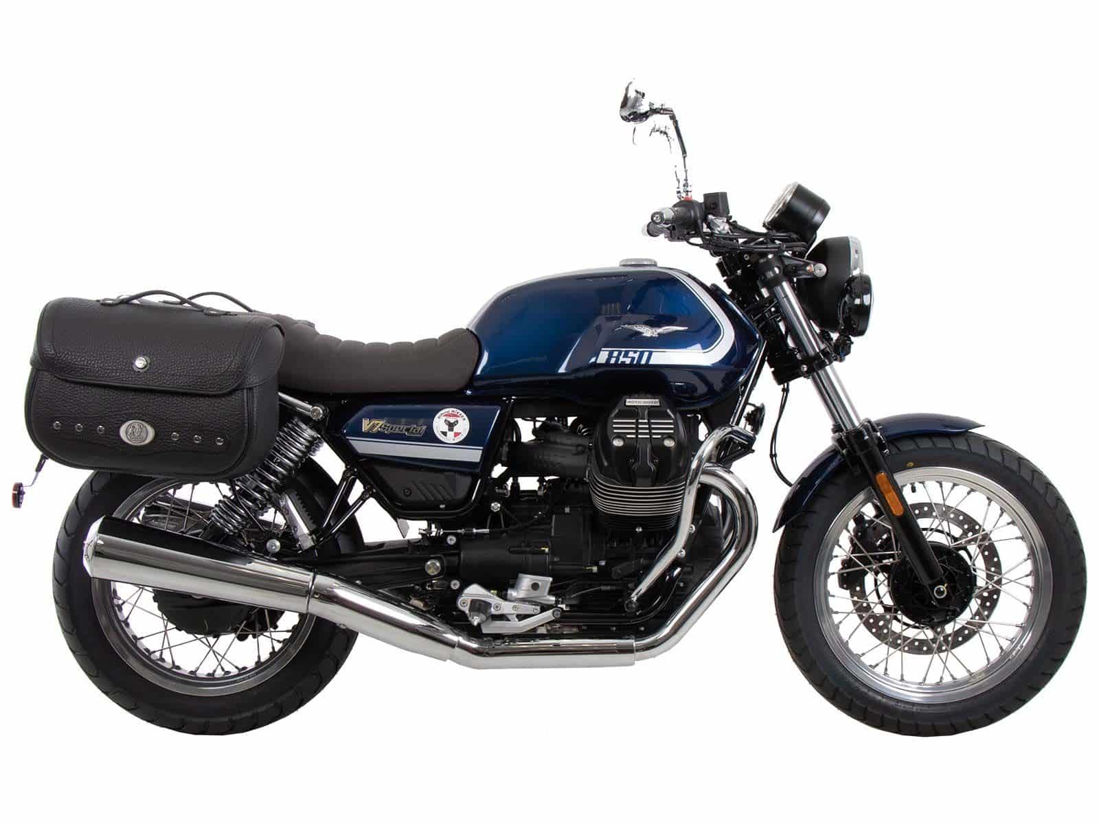 Soporte lateral C-Bow negro para Moto Guzzi V7 850 Special/Stone/Centenario (21-24) Hepco & Becker