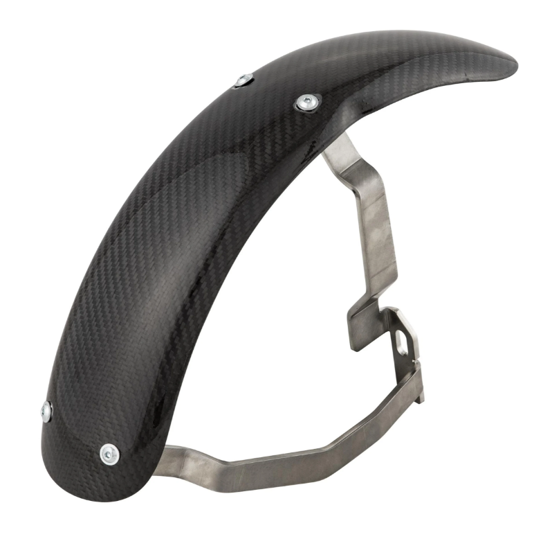 Guardabarros 2.0 Garelli Race EVO II para Vespa PX 80-200ccm, carbono transparente, soporte de acero inoxidable