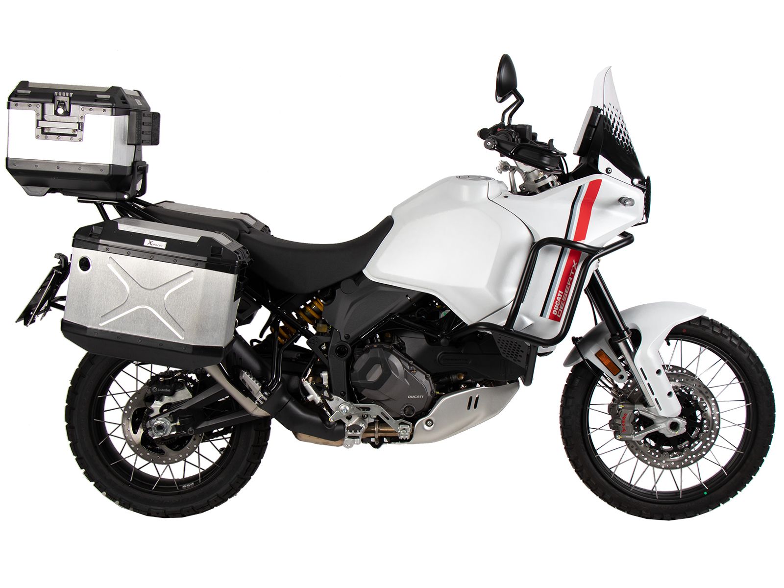 Juego portamaletas Portamaletas incl. juego portamaletas Xplorer Cutout plateado para Ducati Desert X (22-)