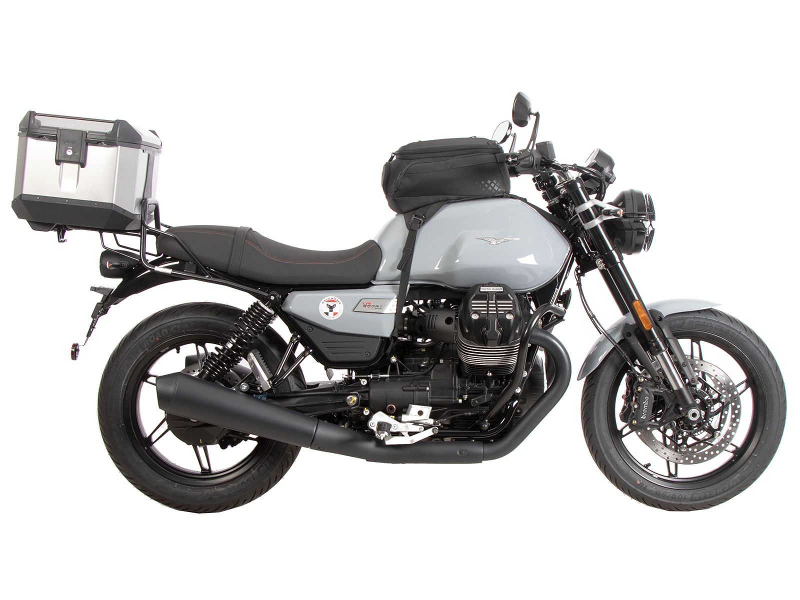 Portaequipajes tubular negro para Moto Guzzi V7 850 Sport (25-) Hepco & Becker