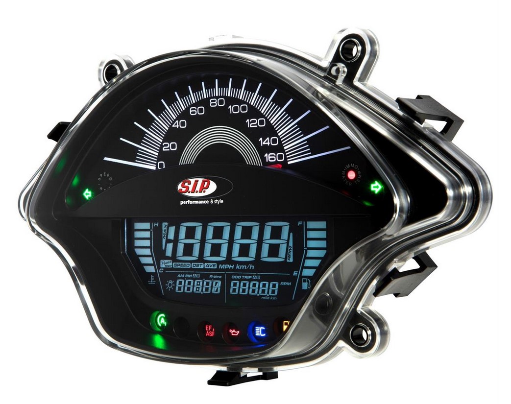 Cuentavueltas/cuentakilómetros para Vespa GTS/GTS Super 300cc FL ('14-), negro