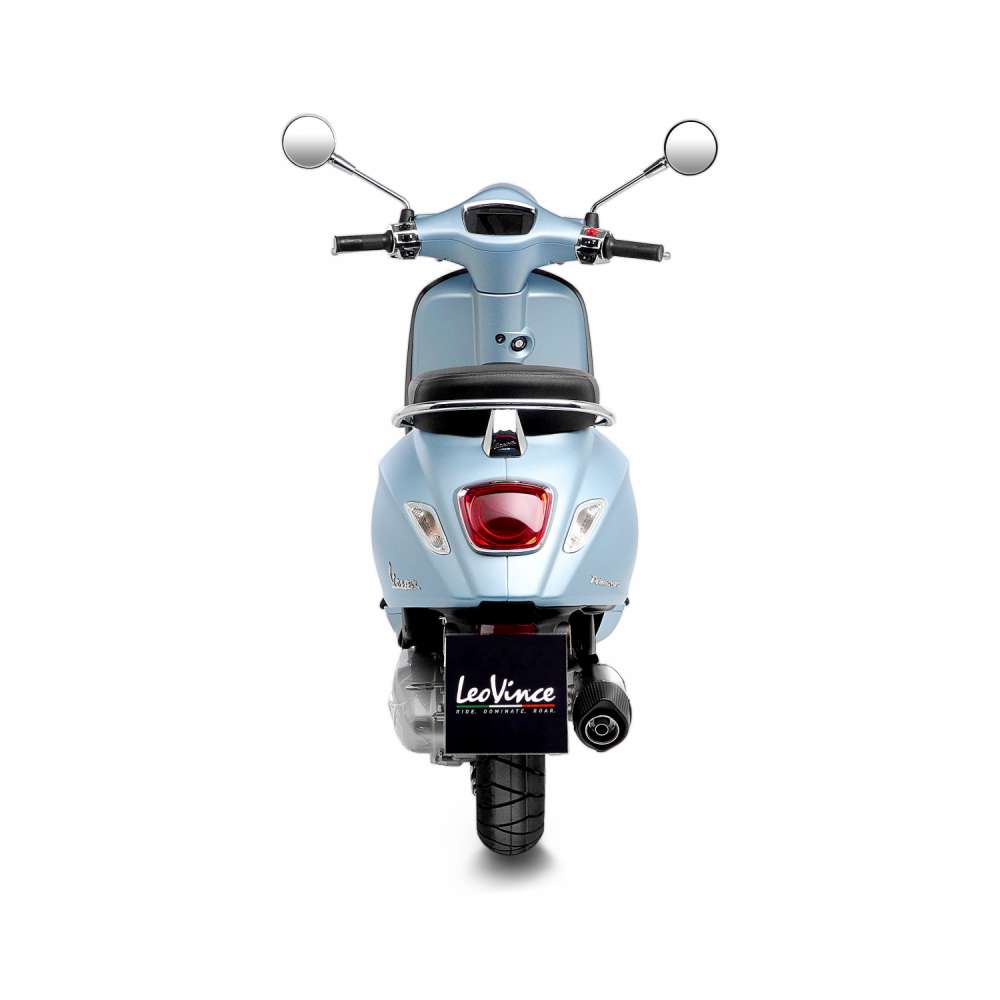 Sistema de escape LeoVince LV One Evo para Vespa Primavera 125, acero inoxidable plata, slip on, E-certificate