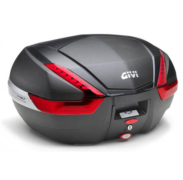 V47 MONOKEY Topcase 47 litros negro / carbono con reflectores rojos Givi