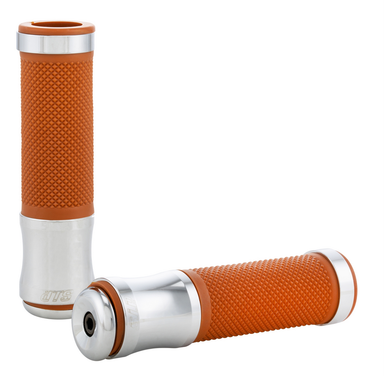 Puños Ø 24/24 mm, L 125 mm para Vespa PX 125-200cc, cromo/marrón
