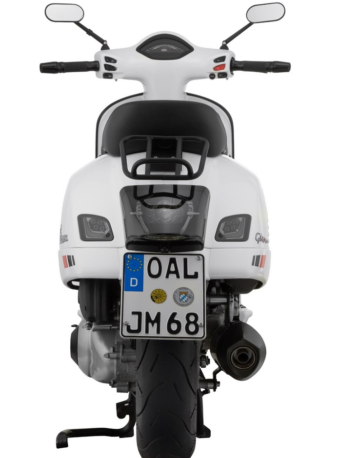 Portaequipajes trasero 70's para Vespa GTS/GTV/GT 125-300cc 4T LC, negro mate