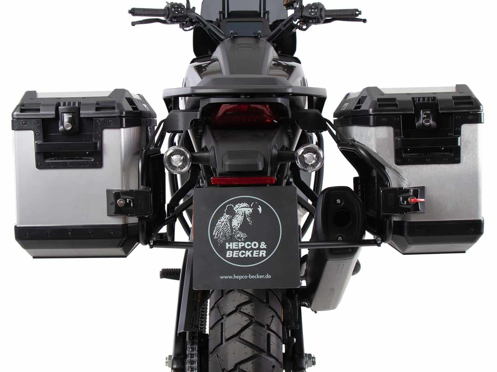 Juego portamaletas Cutout incl. juego portamaletas Xplorer Cutout plateado para Harley Davidson Pan America (21-)