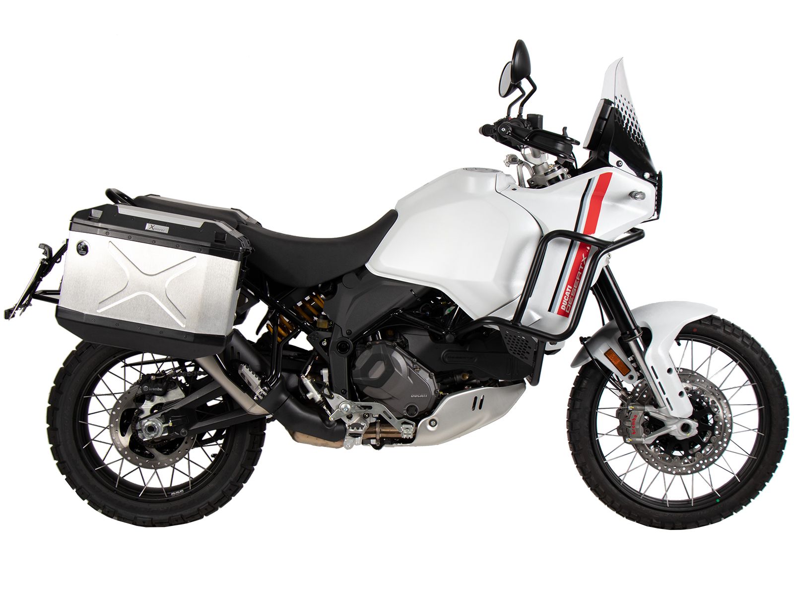 Juego portamaletas Portamaletas incl. juego portamaletas Xplorer Cutout plateado para Ducati Desert X (22-)