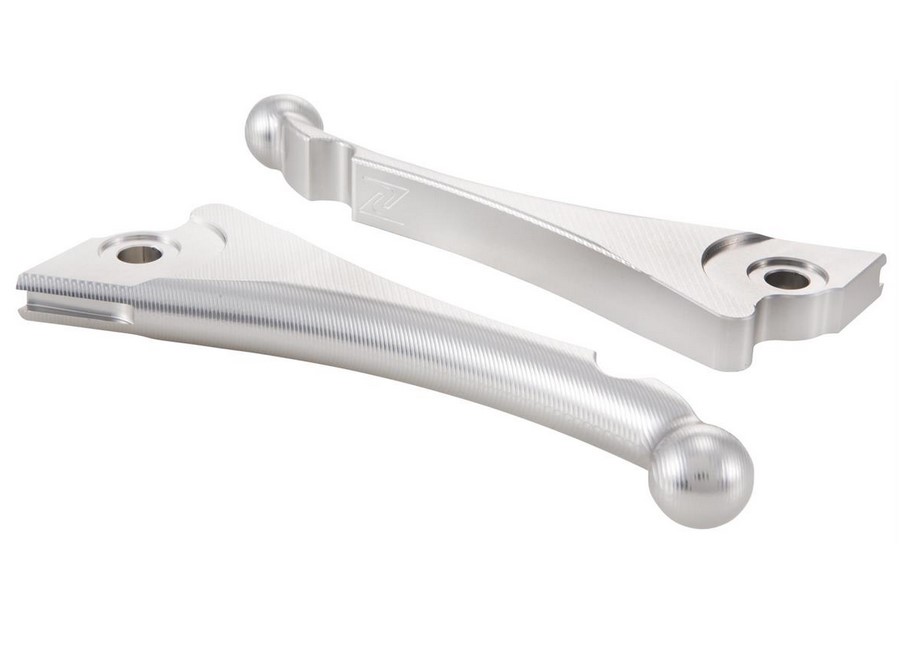 Juego de manetas de freno ZELIONI Shorty 3D para Vespa, derecha e izquierda, anodizado plata