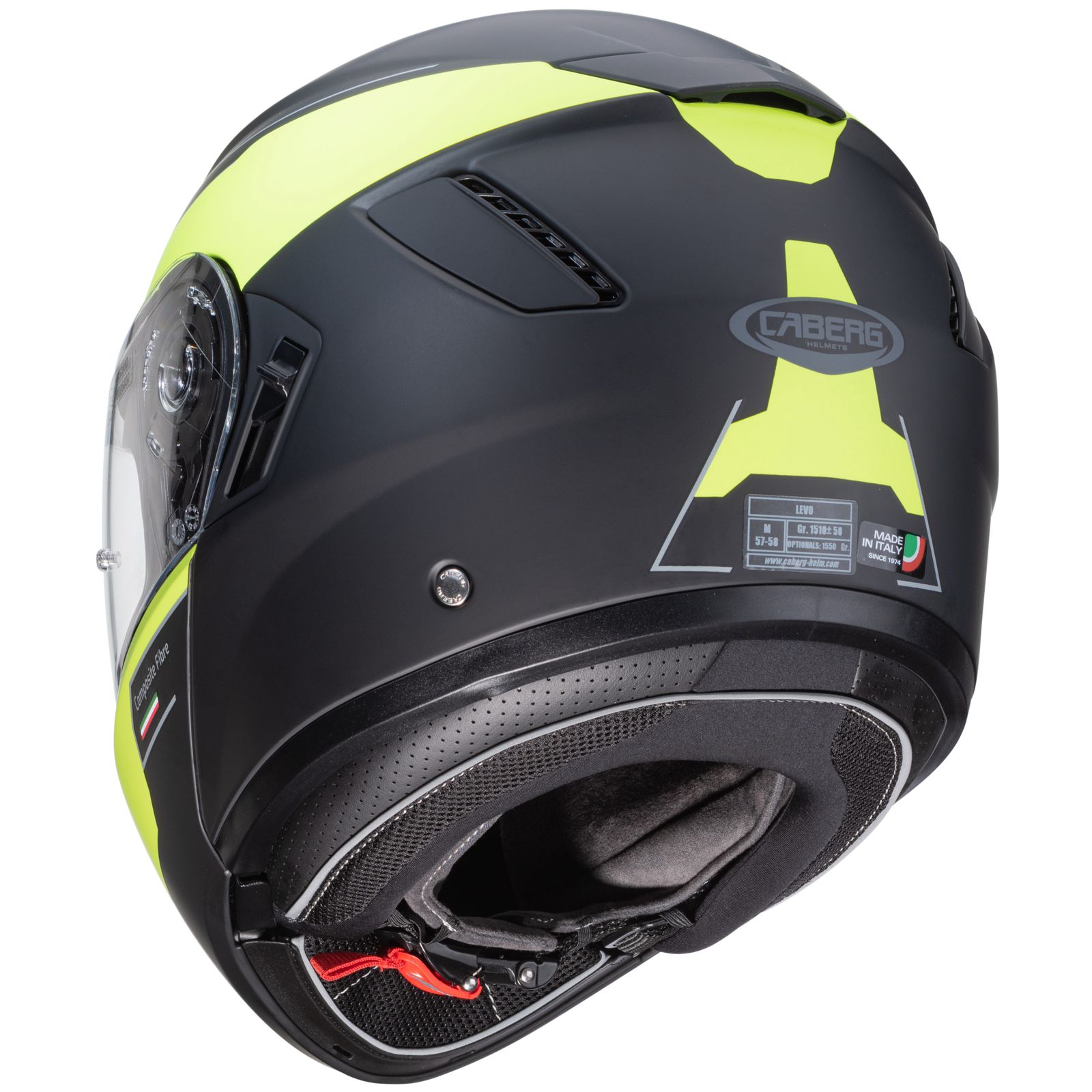 Casco Caberg Levo Prospect, negro mate/amarillo fluo