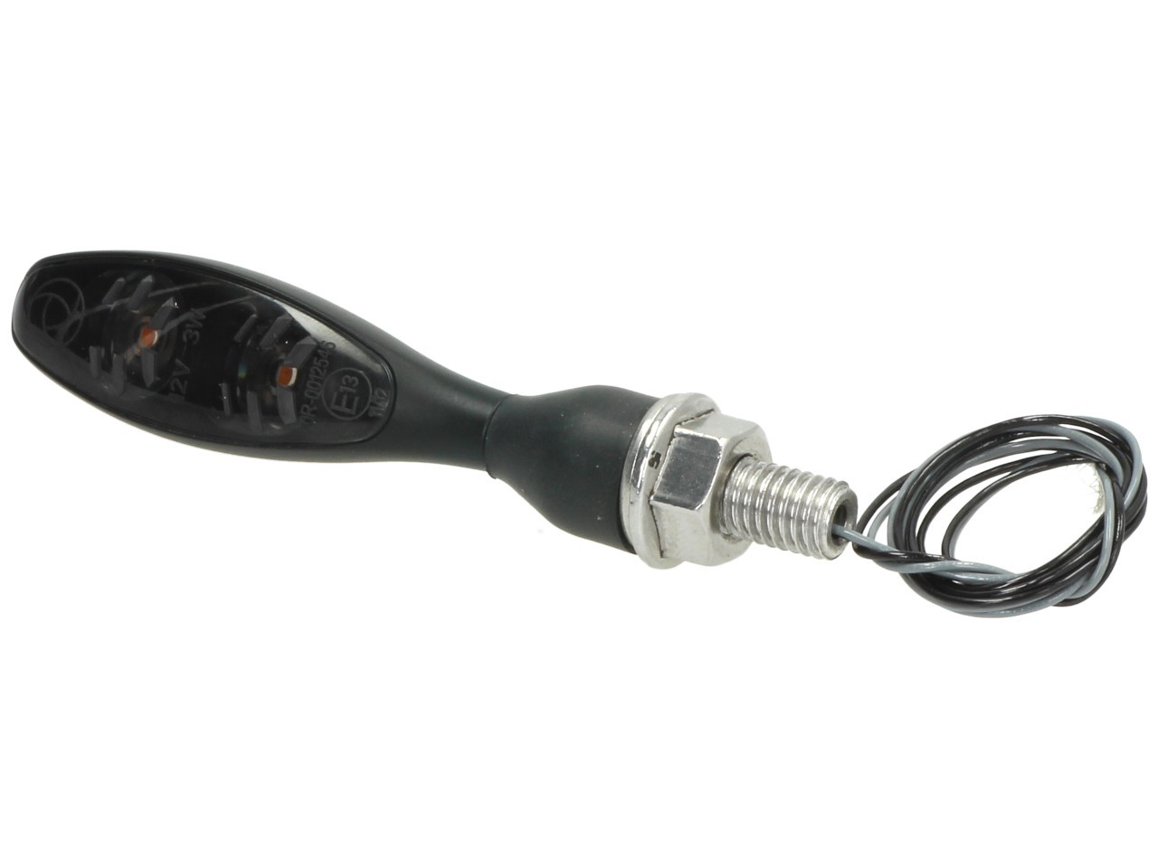 Indicador Kellermann, Micro 1000 LED Dark, acero, LED, V/H, L/R, 12 V, negro satinado, M8x20