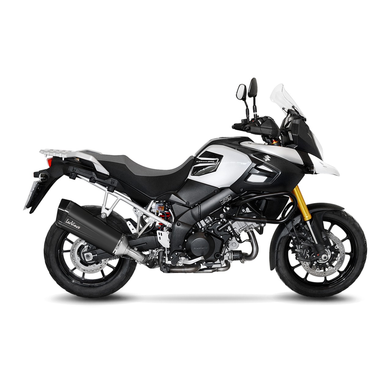 Escape LeoVince LV-12 para Suzuki V-Strom 1000 ABS /XT, negro, slip on, Euro4, E-certificate