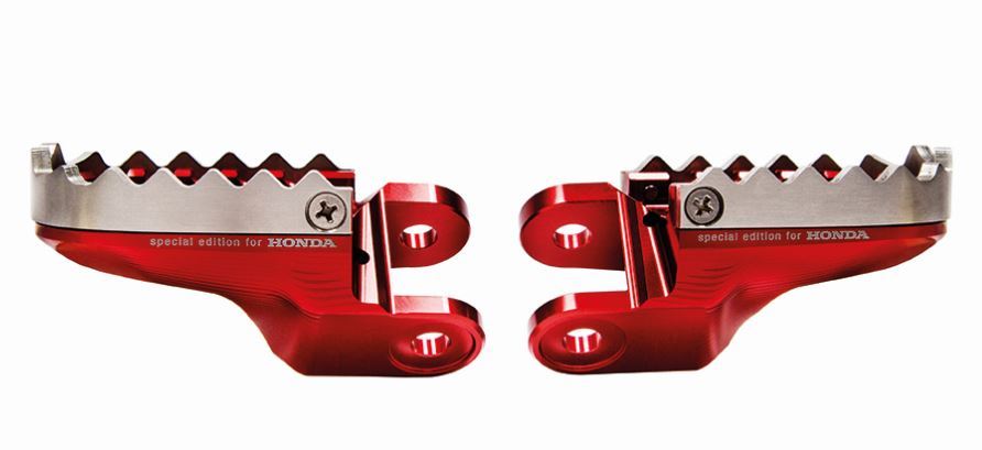 Juego de reposapiés Rizoma rojo para piloto para Honda CRF1000L Africa Twin (Bj.18-) Original Honda