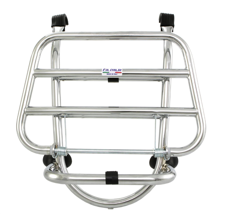 Portaequipajes delantero para Vespa LX /LXV /S 50-150cc, plegable, cromado