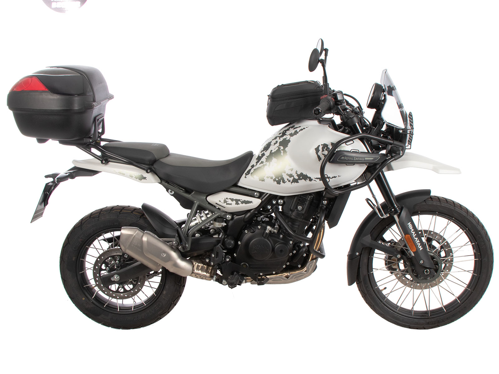 Portaequipajes Alurack top case negro sobre portaequipajes original para Royal Enfield Himalayan 450 (24-)