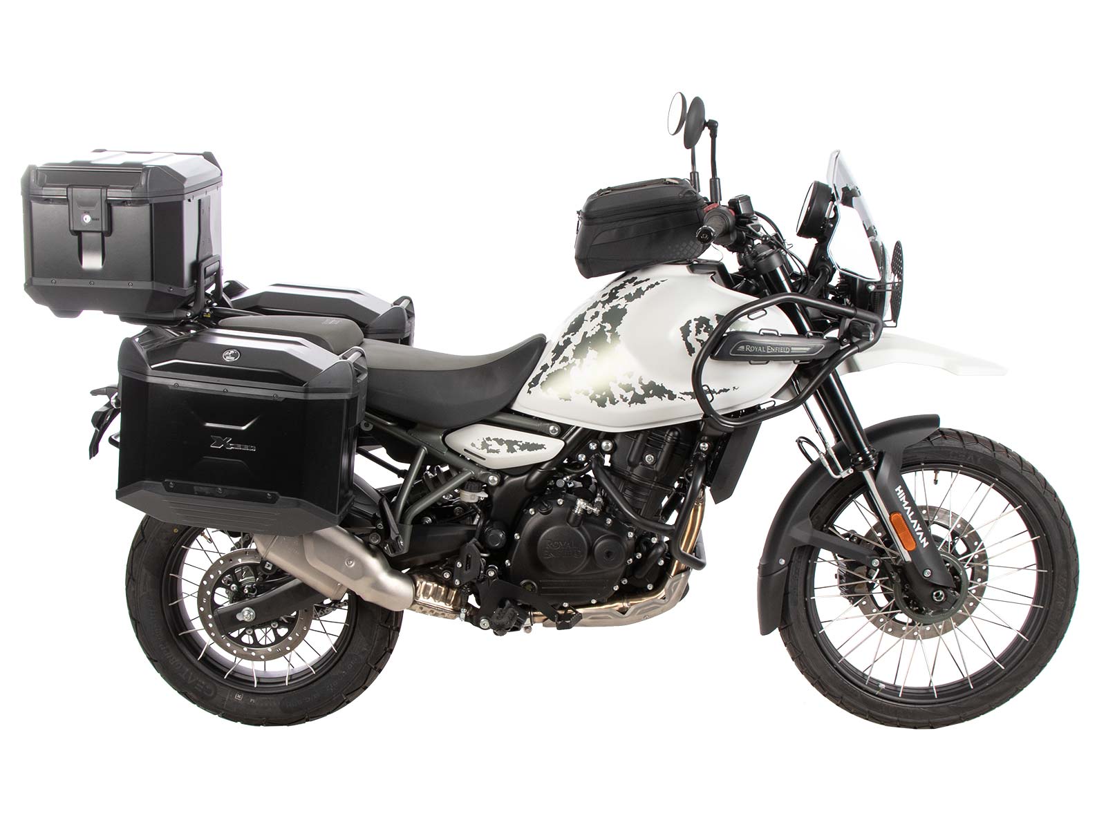 Portaequipajes Alurack top case negro sobre portaequipajes original para Royal Enfield Himalayan 450 (24-)