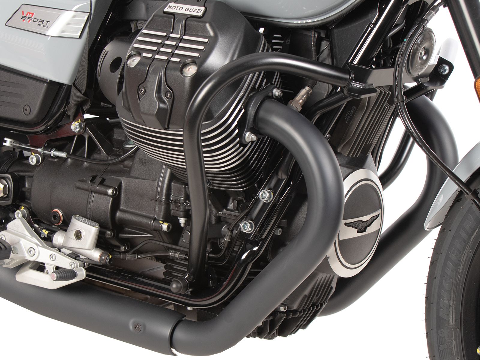 Guardamotor negro para Moto Guzzi V7 850 Stone (25-) Hepco & Becker