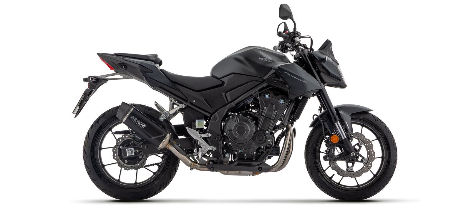 ARROW Escape INDY RACE EVO Aluminio negro para Honda NX500 / CB500 Hornet (24-)