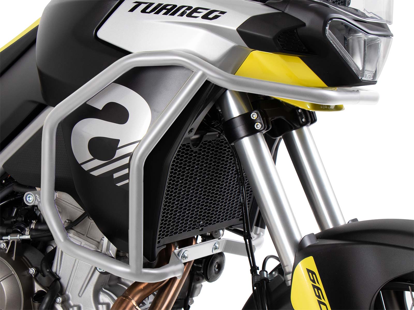 Protector de depósito plateado para Aprilia Tuareg 660 (22-24) Hepco & Becker