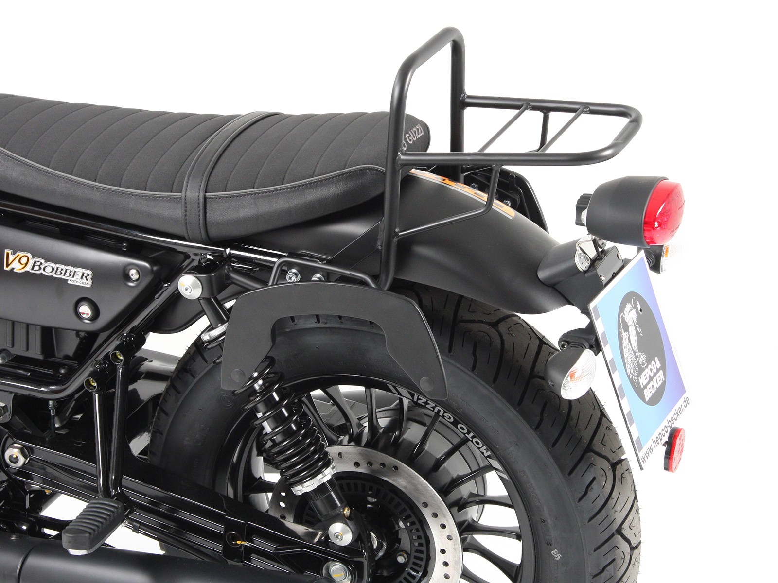 Soporte lateral C-Bow negro para V 9 Bobber (Bj.16-) Hepco & Becker