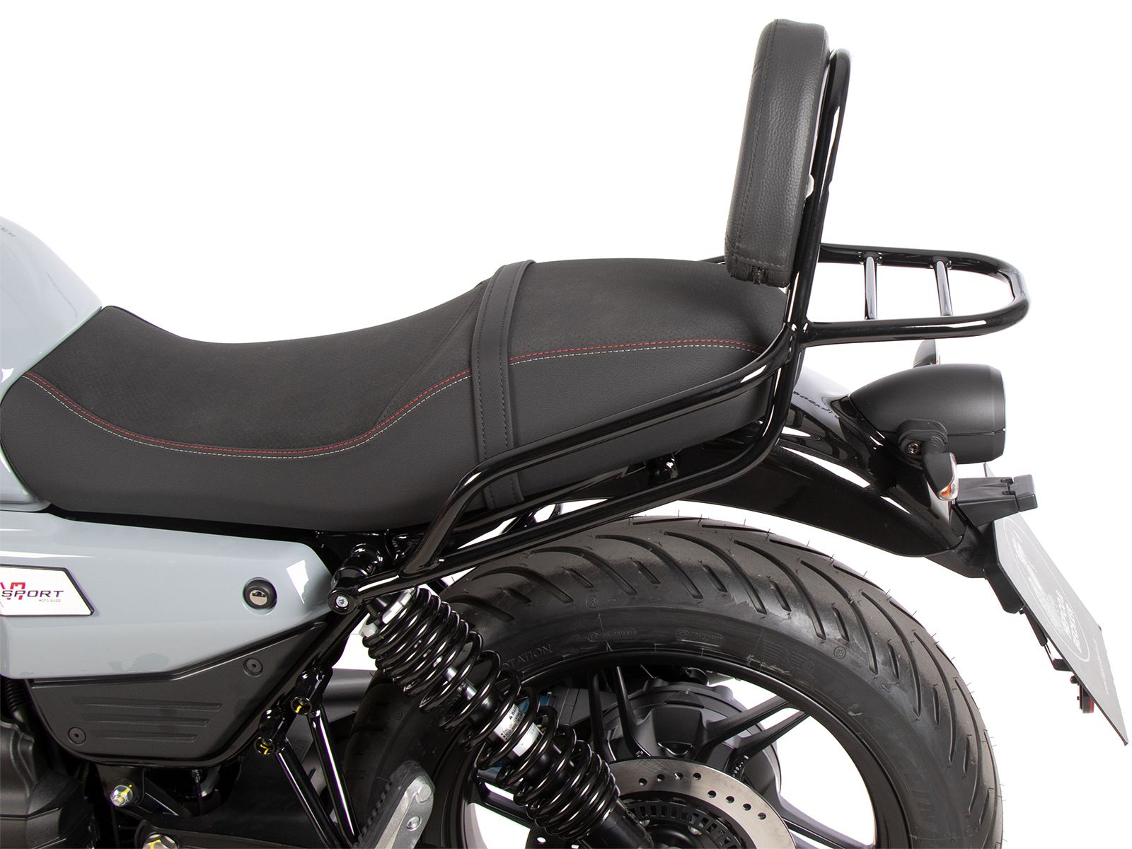 Sissybar con portaequipajes negro para Moto Guzzi V7 850 Sport (25-) Hepco & Becker