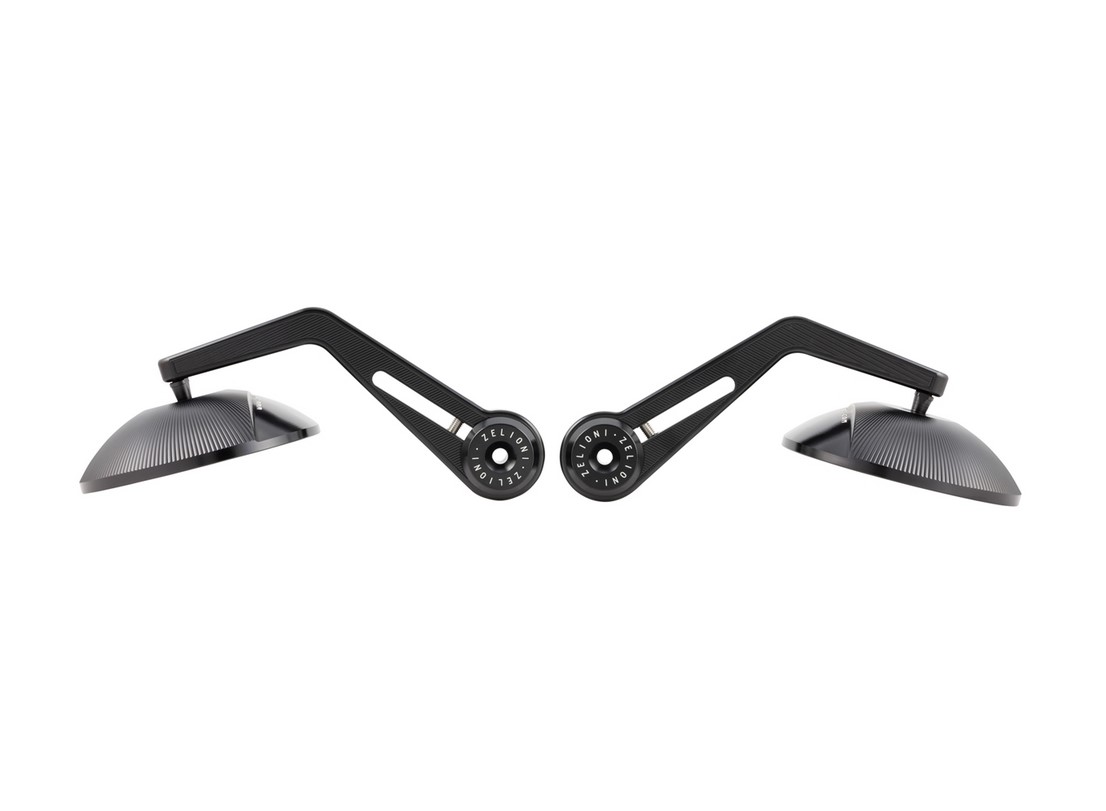 Espejo final de manillar ZELIONI para Vespa, derecha e izquierda, anodizado negro