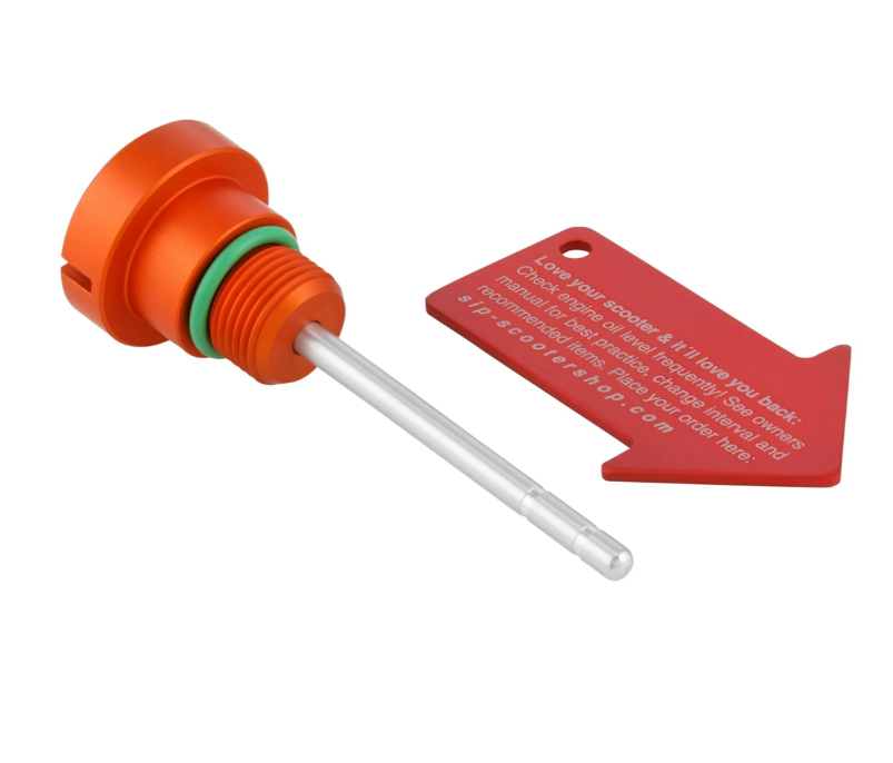 Tapón de llenado de aceite de motor para Vespa GTS Super 125cc 4T LC Euro 3 (09-16), naranja mate