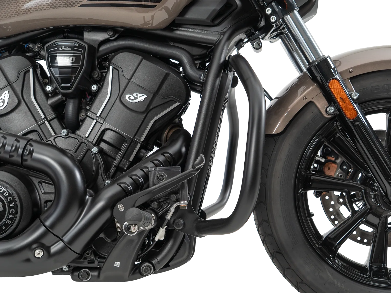Protector de motor negro para Indian Scout Sixty Bobber (25-) (con sistema de reposapiés adelantado)