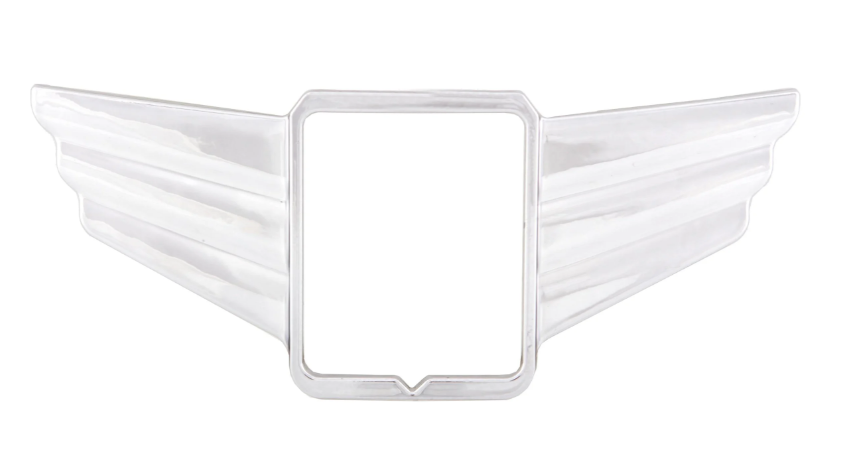 Aleta embellecedora en cascada para emblema cuadrado PIAGGIO, Mark II, para Vespa, plástico, cromado