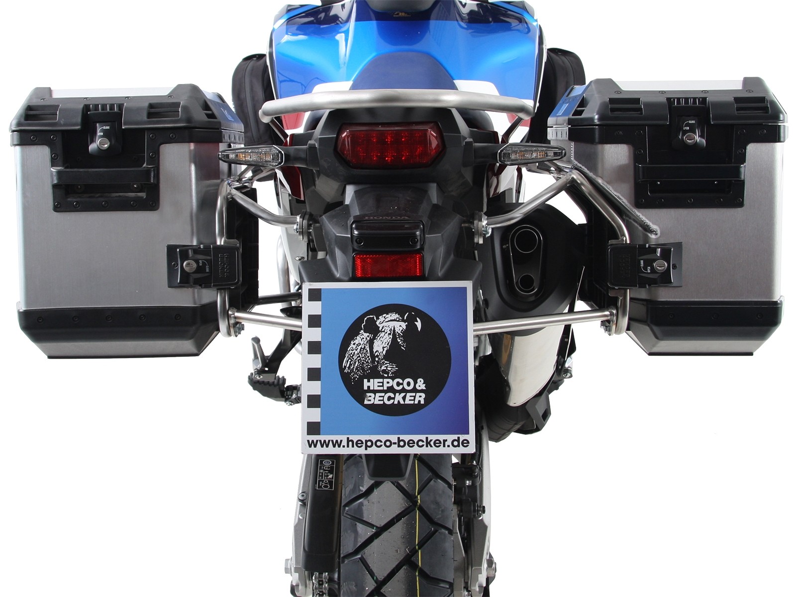 Juego de maletas recortables Xplorer plata + soporte recortable plata para Honda CRF1000 Africa Twin (18-19)