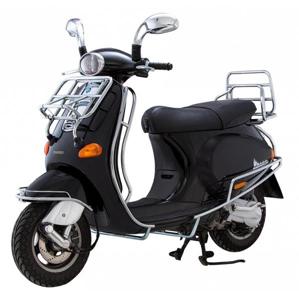 Barra protectora trasera cromada para Vespa ET2/ET4/LX/LXV/S 50-150cc Cuppini