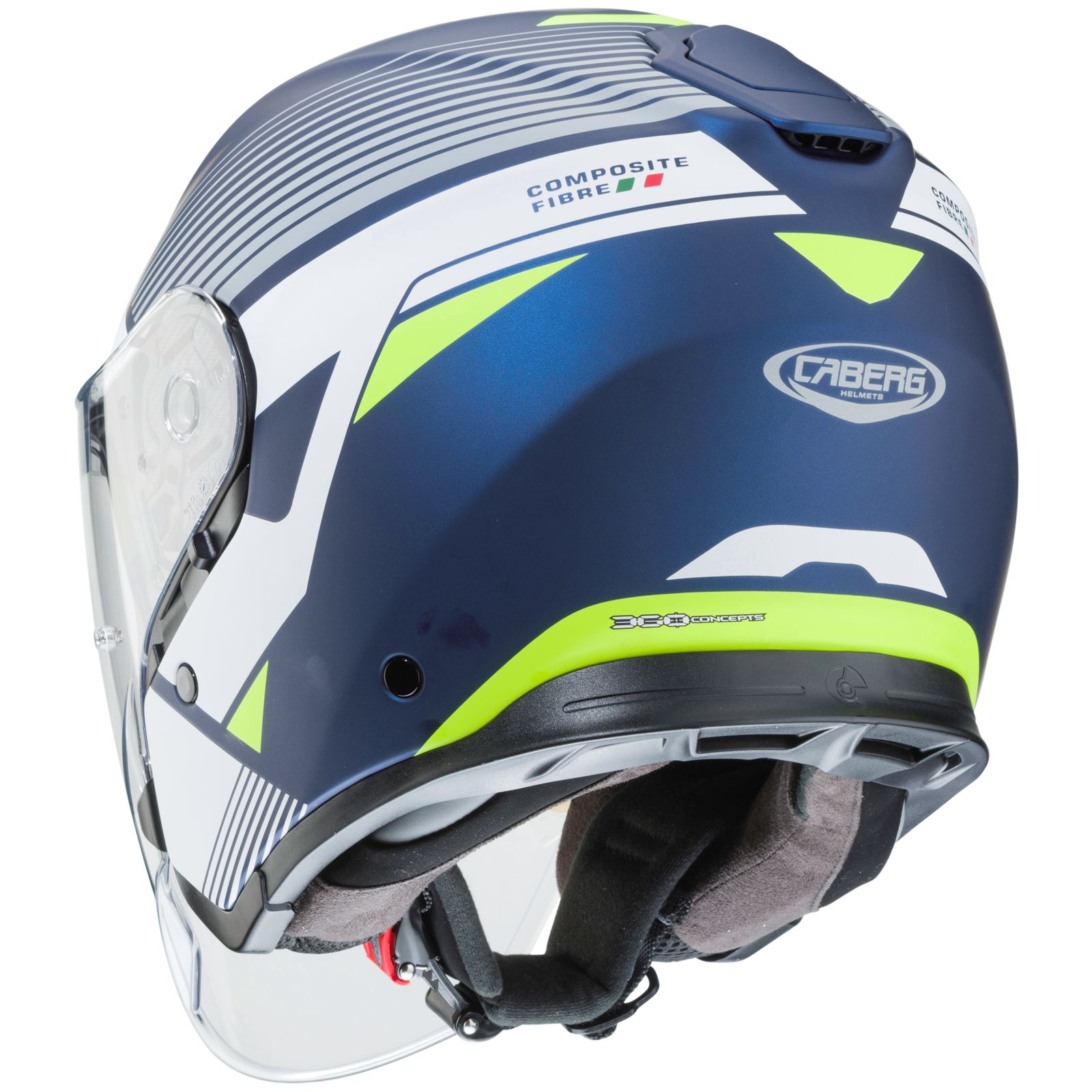 Casco Caberg Flyon Rio, azul mate/blanco-amarillo fluorescente