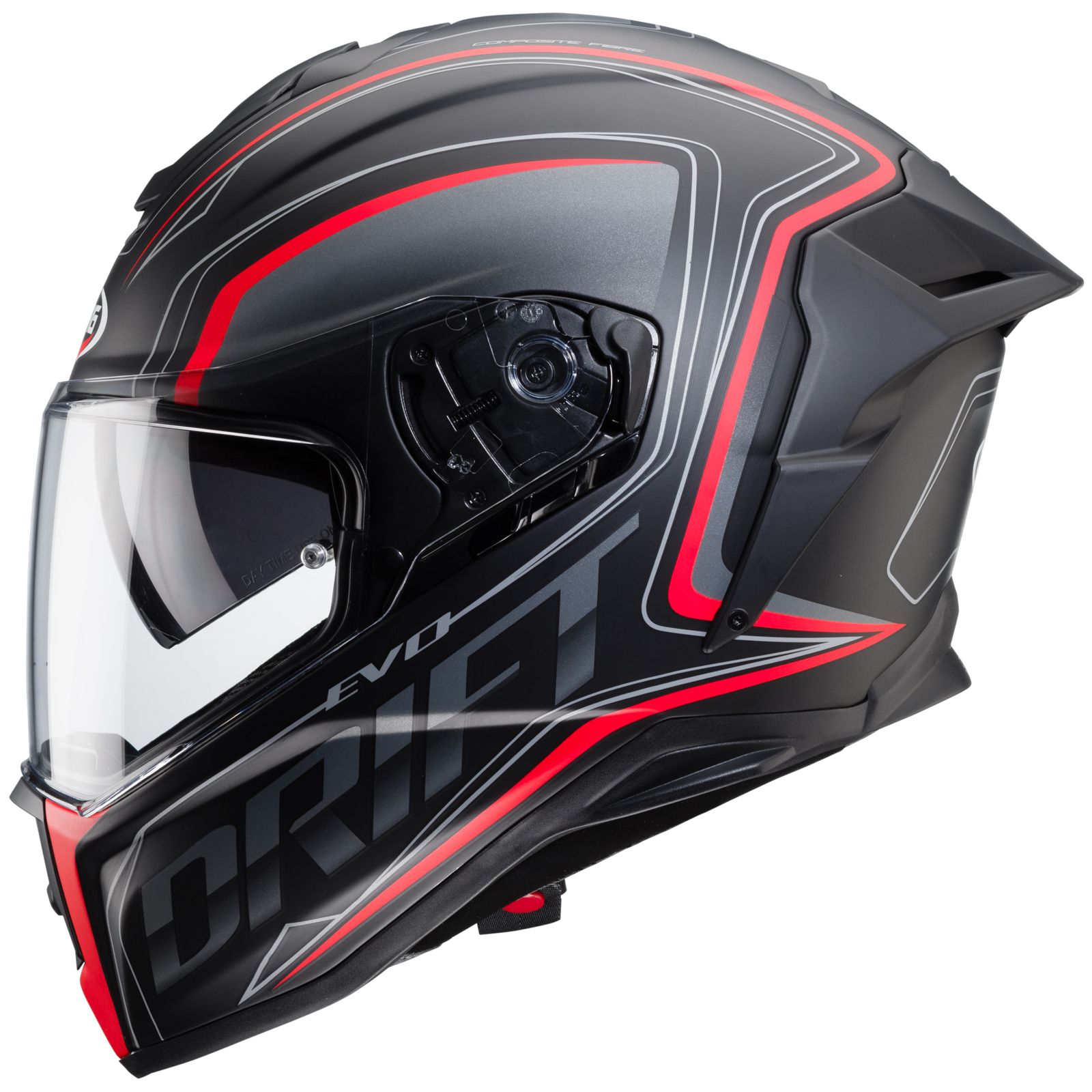Casco Caberg Drift Evo Integra, negro mate/gris-rojo