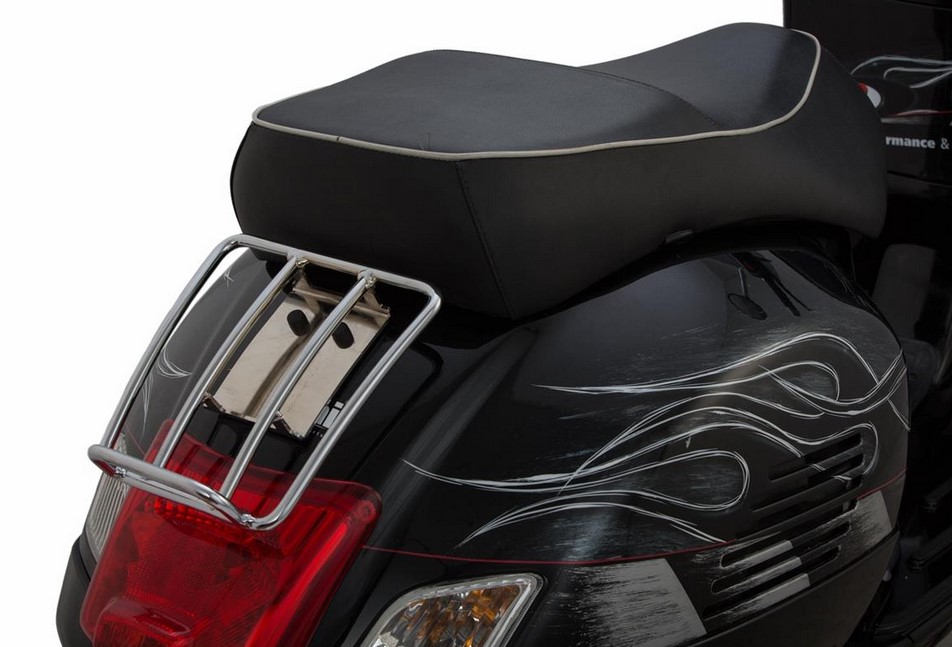 Portaequipajes trasero años 70 para Vespa GTS/GTV/GT 125-300cc 4T LC, cromado
