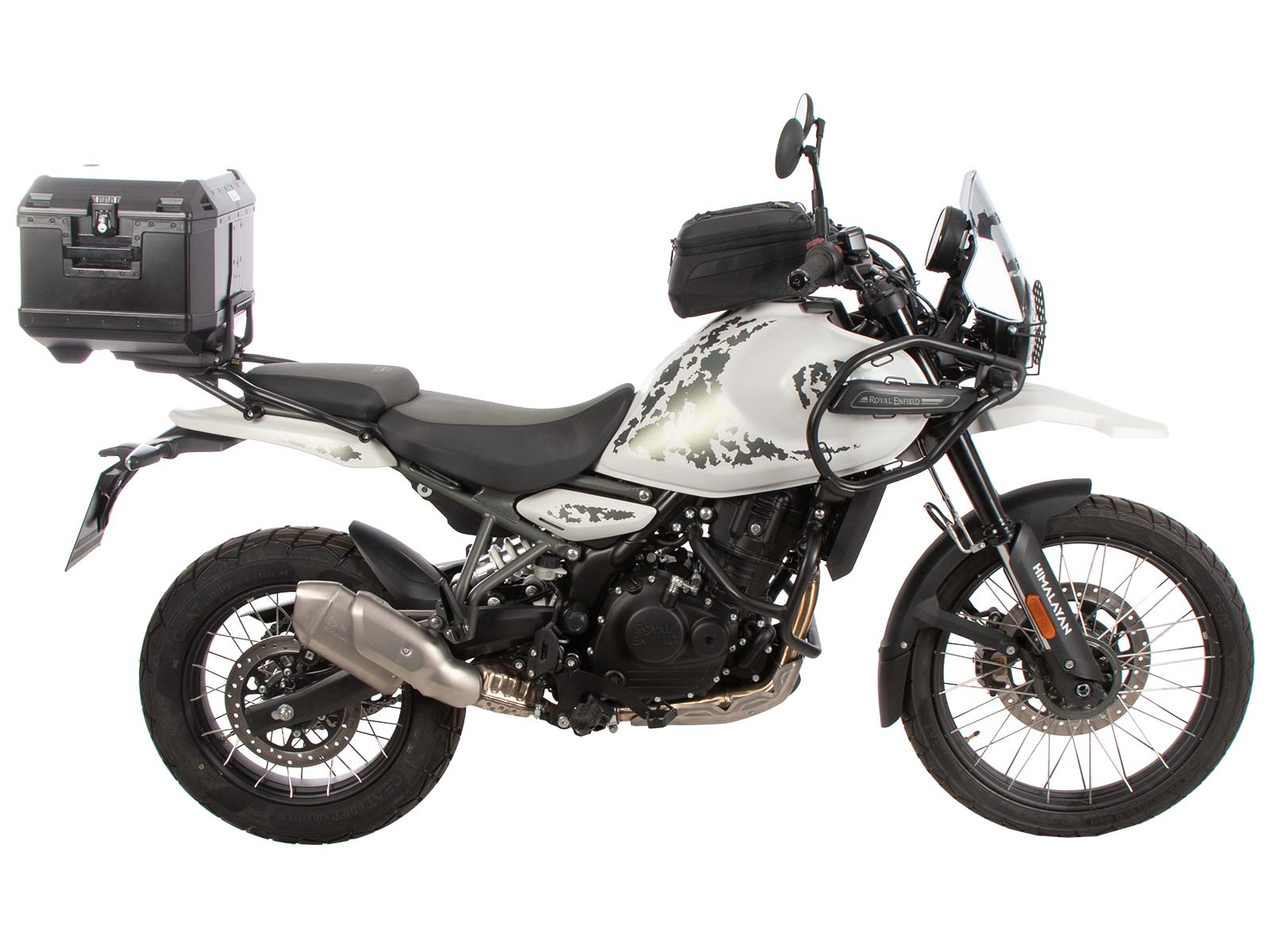 Portaequipajes Alurack top case negro sobre portaequipajes original para Royal Enfield Himalayan 450 (24-)