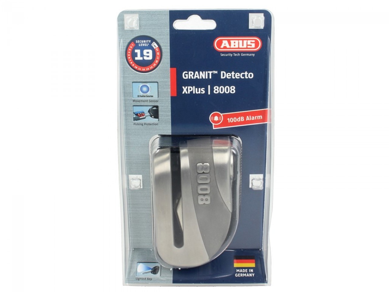 Cerradura de disco de freno ABUS Granit Detecto X Plus 8008, nivel de seguridad 19