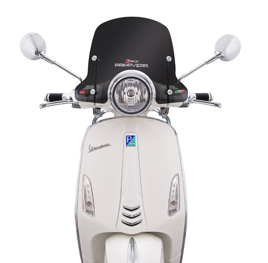 Parabrisas FACO semialto para Vespa Primavera /Elettrica 50-125ccm 2T/4T ('14-), negro tintado