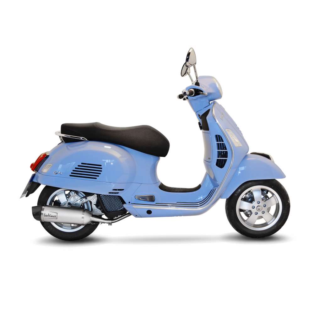 Sistema completo LeoVince SBK Nero para Vespa GTS 125 /150, acero inoxidable, slip on, ABE, Euro4