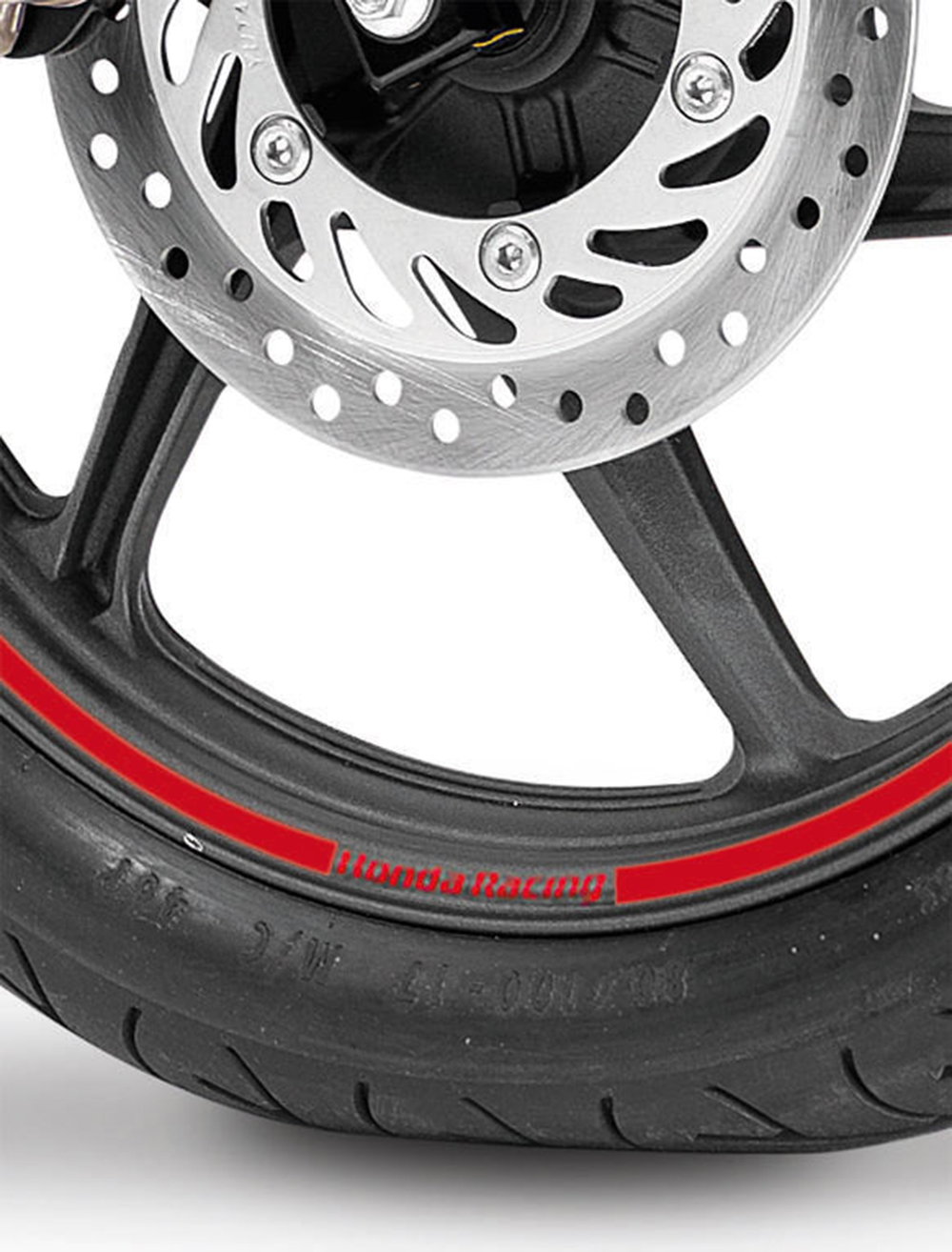 Juego de adhesivos decorativos de llantas para modelos Honda, rojo