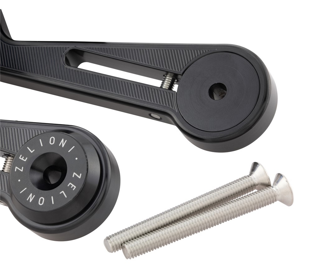 Espejo final de manillar ZELIONI para Vespa, derecha e izquierda, anodizado negro