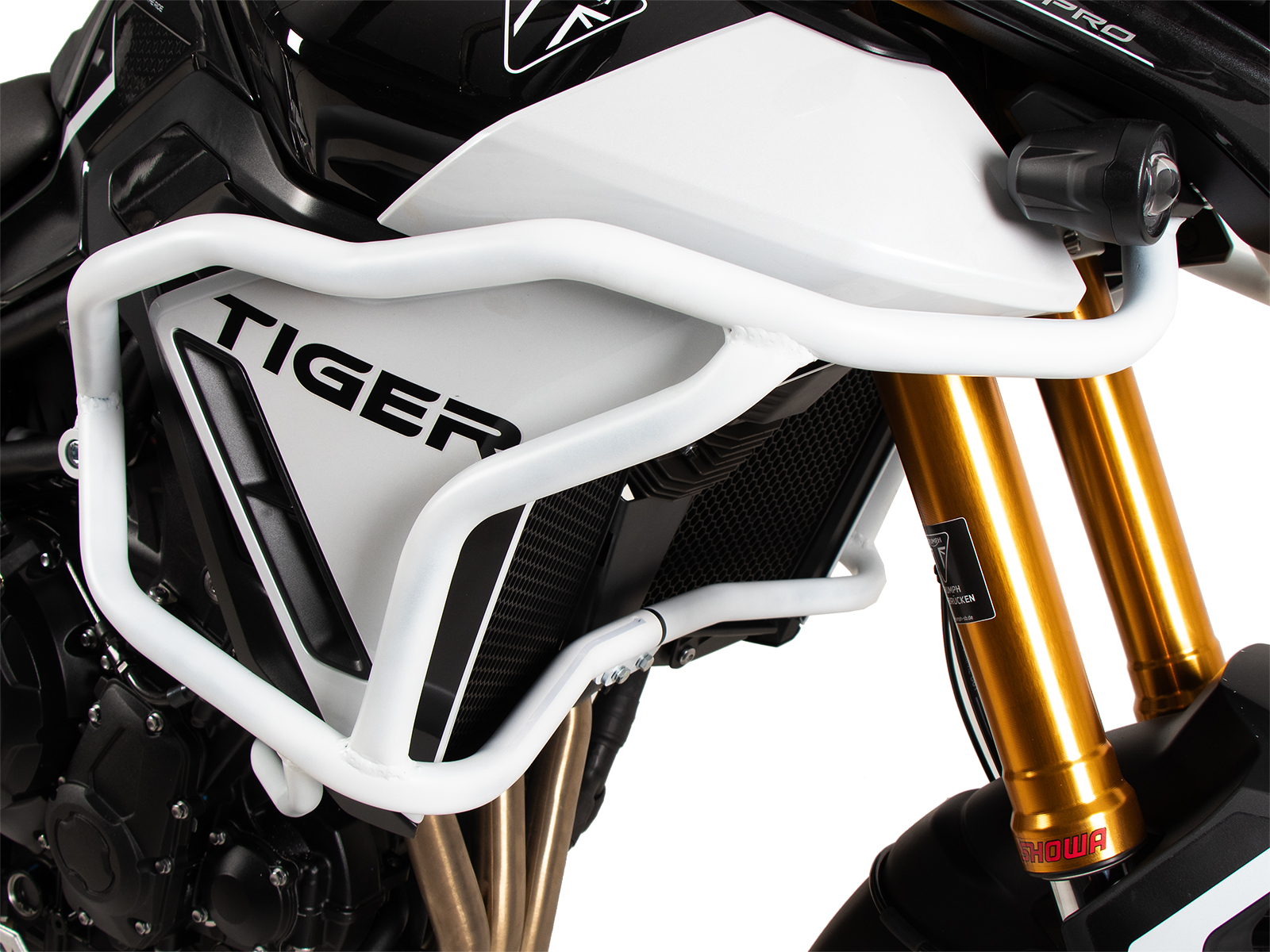 Barra protectora de depósito "Solid" blanca para Triumph Tiger 900 GT / Pro (24-) Hepco & Becker