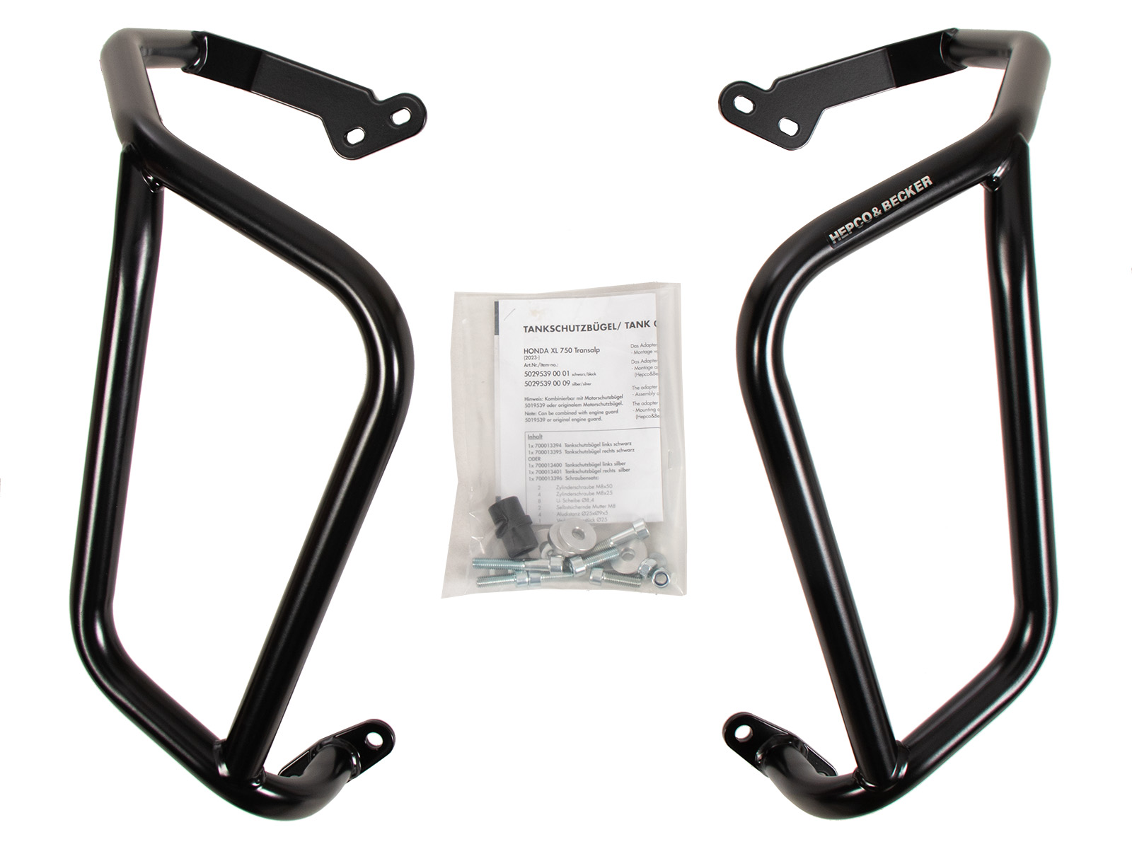 Barra protectora de depósito negra para Honda XL 750 Transalp (25- ) Hepco & Becker