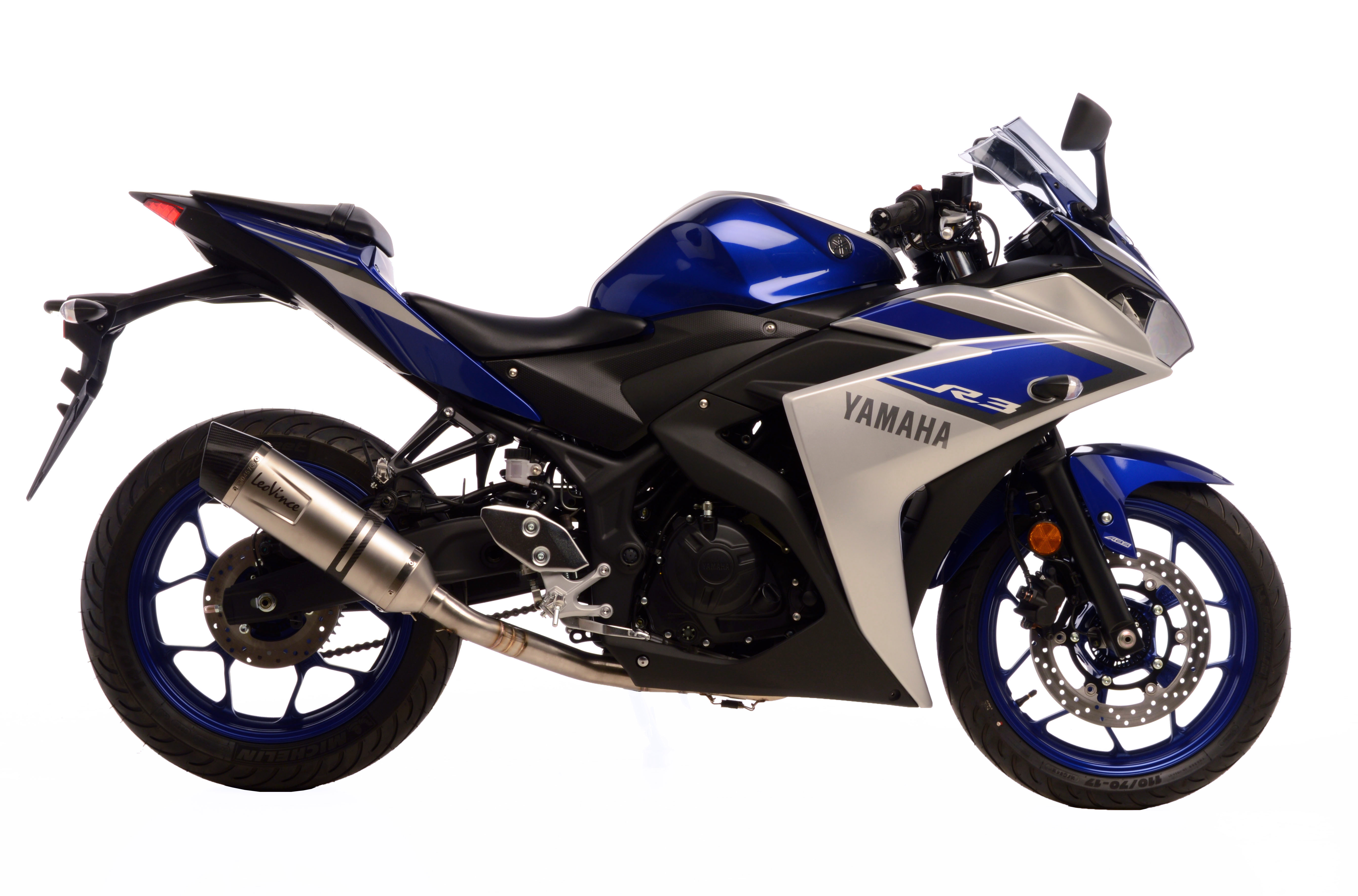 Sistema de escape LeoVince SBK LV One Evo 2, acero inoxidable, sistema completo para Yamaha MT-03 / YZF-R3