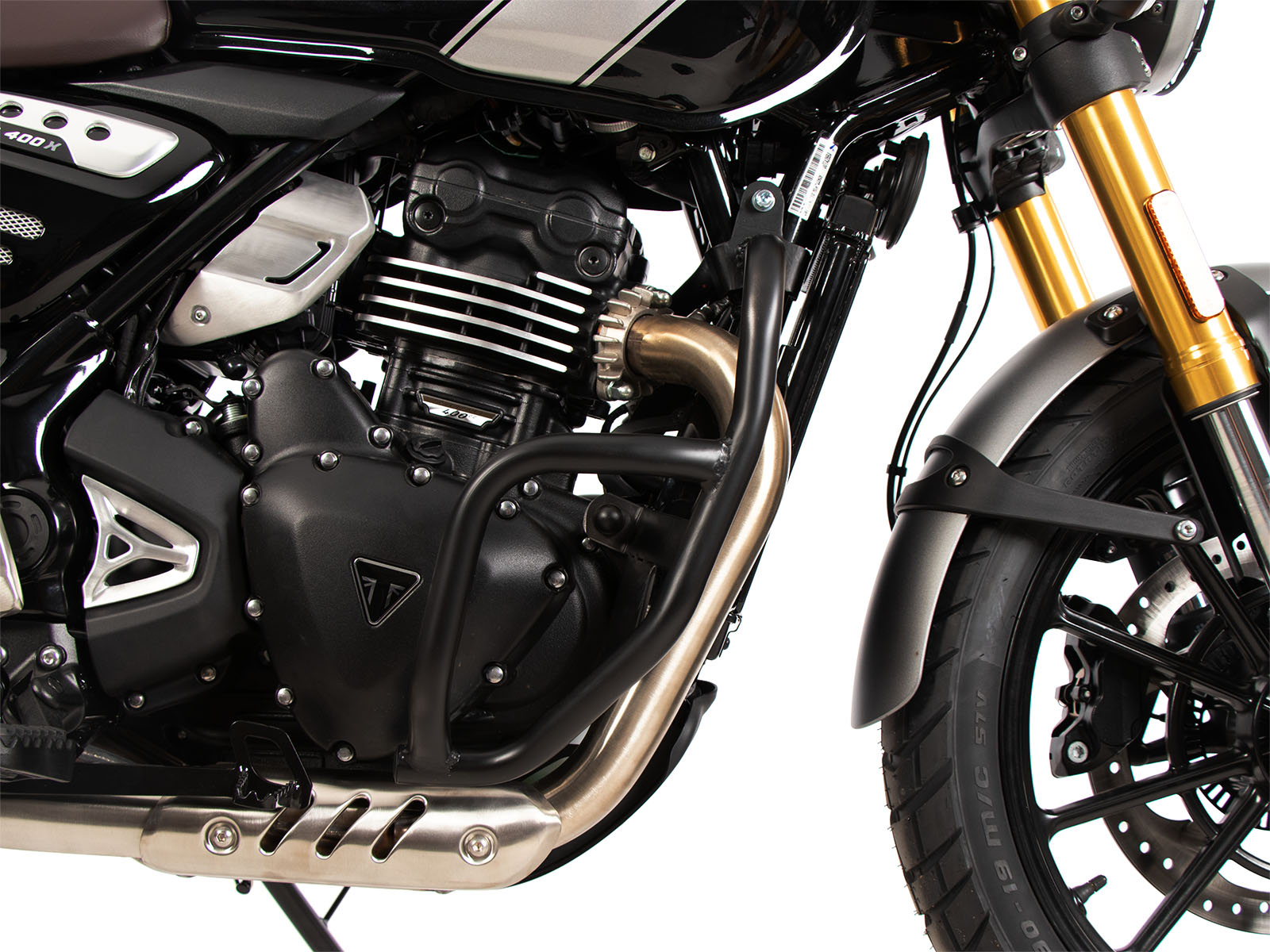 Protector de motor negro para Triumph Scrambler 400 X (24-) Hepco & Becker