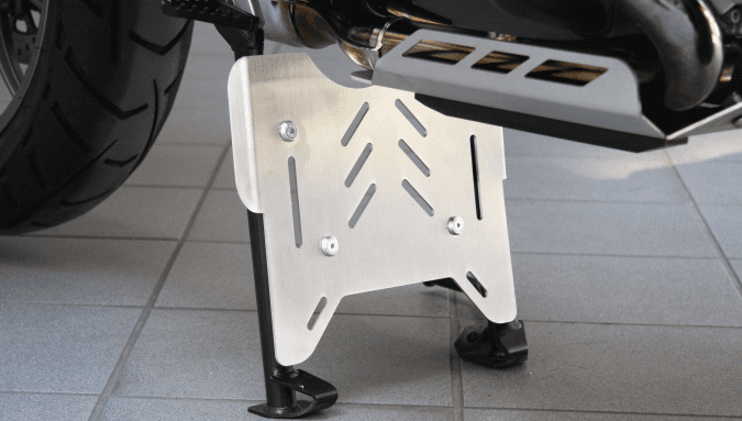 Placa protectora de aluminio para caballete principal original para BMW R 1200 GS Adventure (14-18) Hepco & Becker