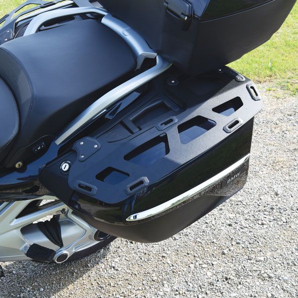 Portaequipajes para maletas laterales BMW K 1600 GT/GTL, R 1250 RT, R 1200 RT, aluminio, negro