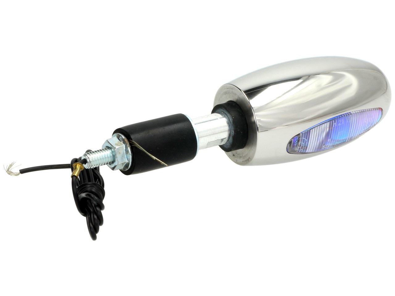 Indicador Kellermann, BL 1000 blanco, acero inoxidable, halógeno, VR/VL, 12 V, 21 W, plata pulida, brillante
