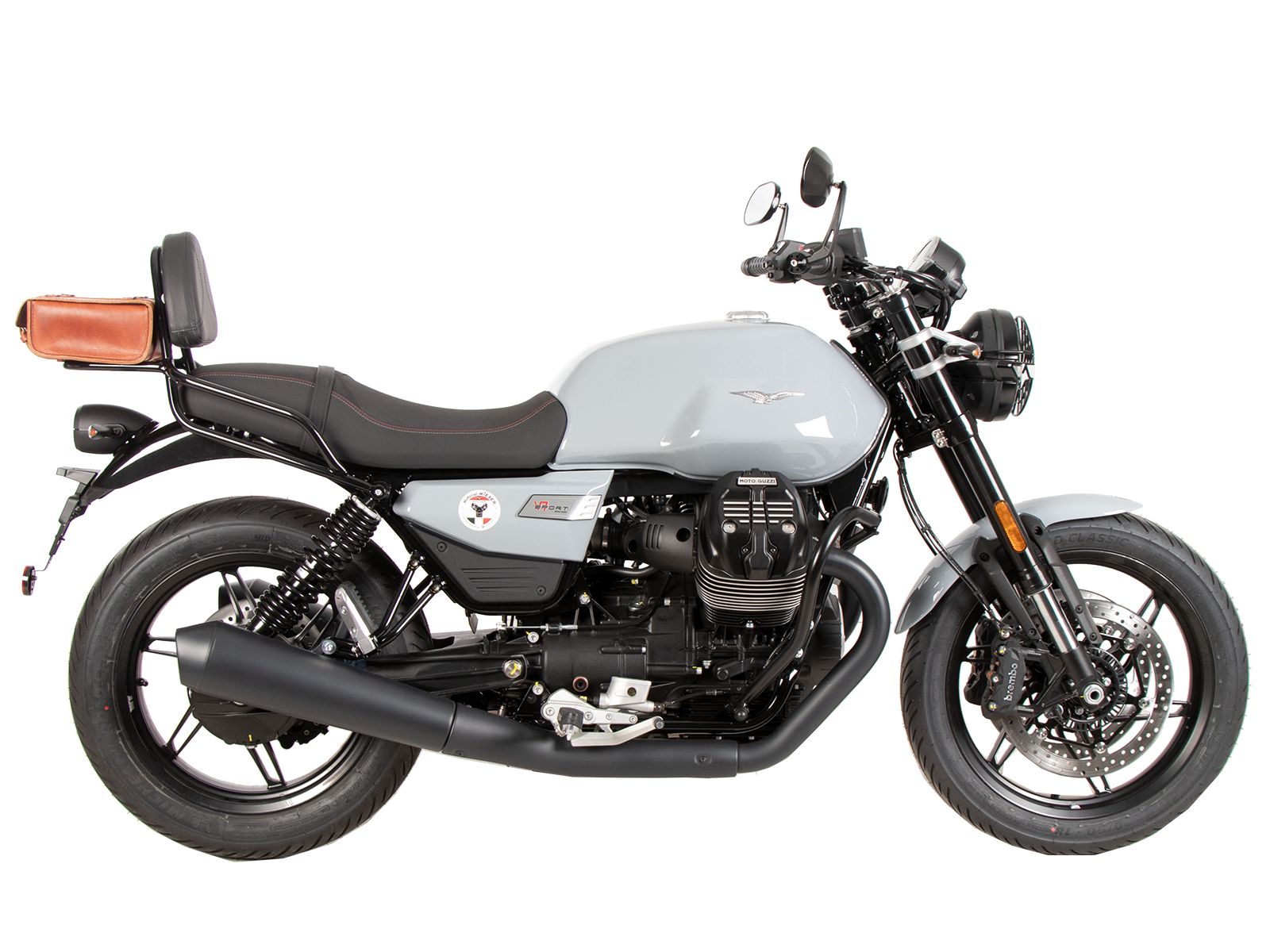 Sissybar con portaequipajes negro para Moto Guzzi V7 850 Sport (25-) Hepco & Becker